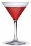 Wine Glass with Red Wine on White Background